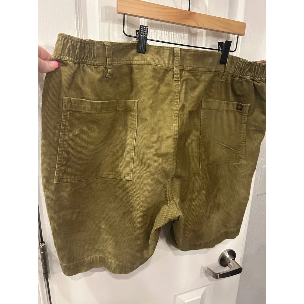 The Territory Ahead Shorts‎ Olive Green Corduroy Elastic Waist XXL Mens Casual
